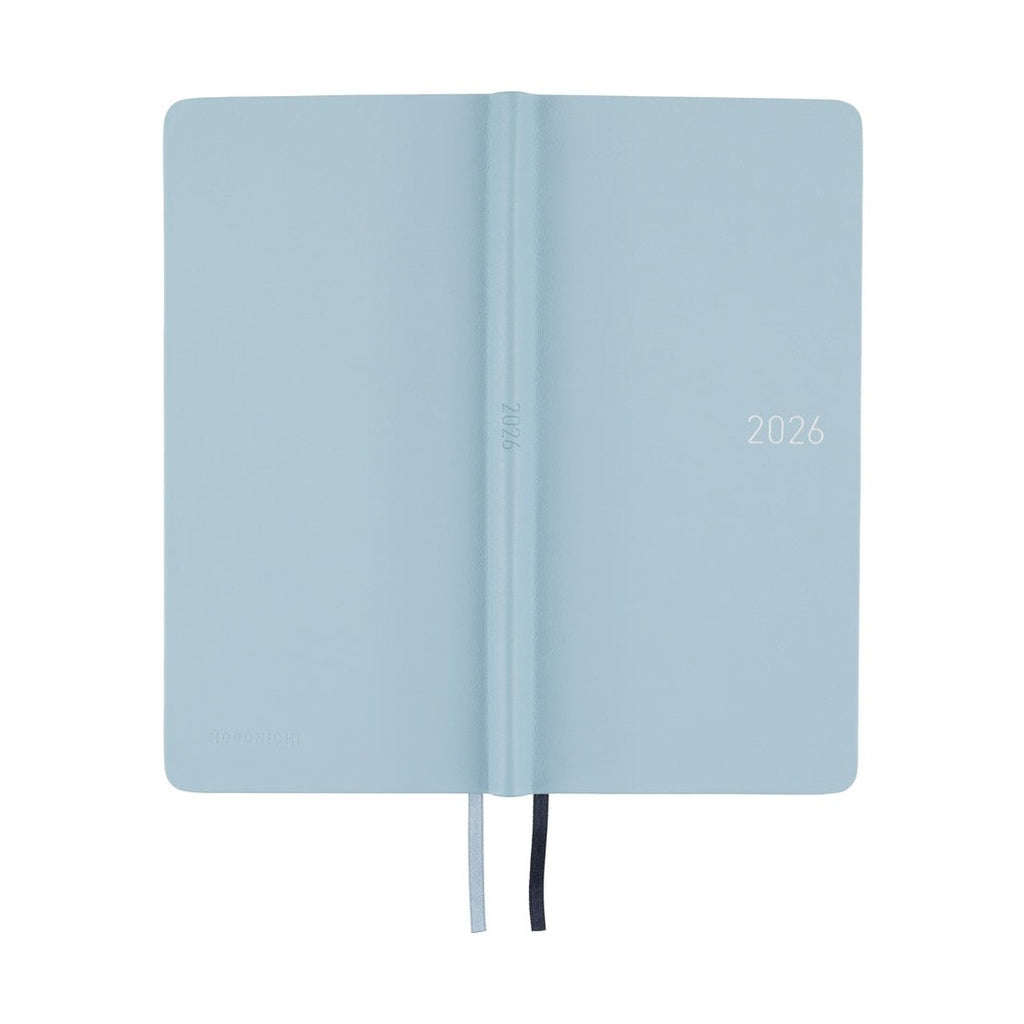 Hobonichi Techo 2026 Weeks ENG - Leather: Snow Blue