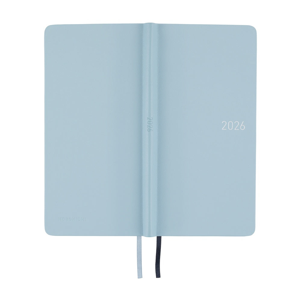 Hobonichi Techo 2026 Weeks ENG - Leather: Snow Blue