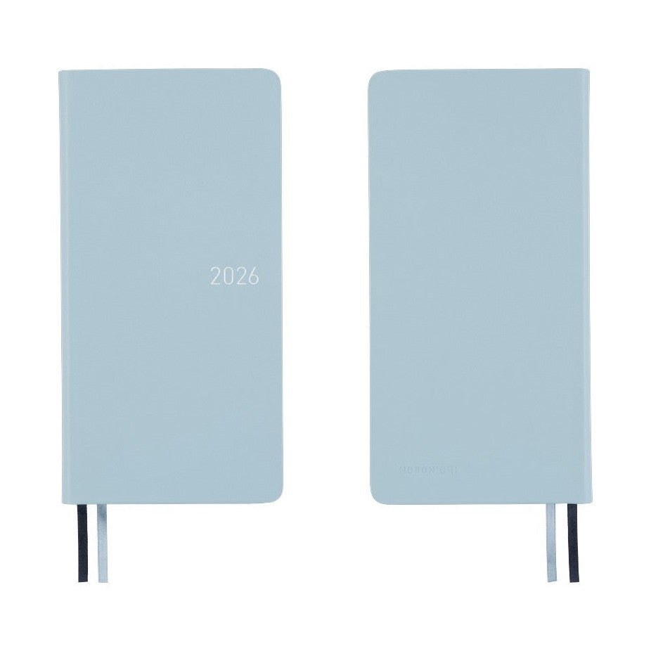 Hobonichi Techo 2026 Weeks ENG - Leather: Snow Blue