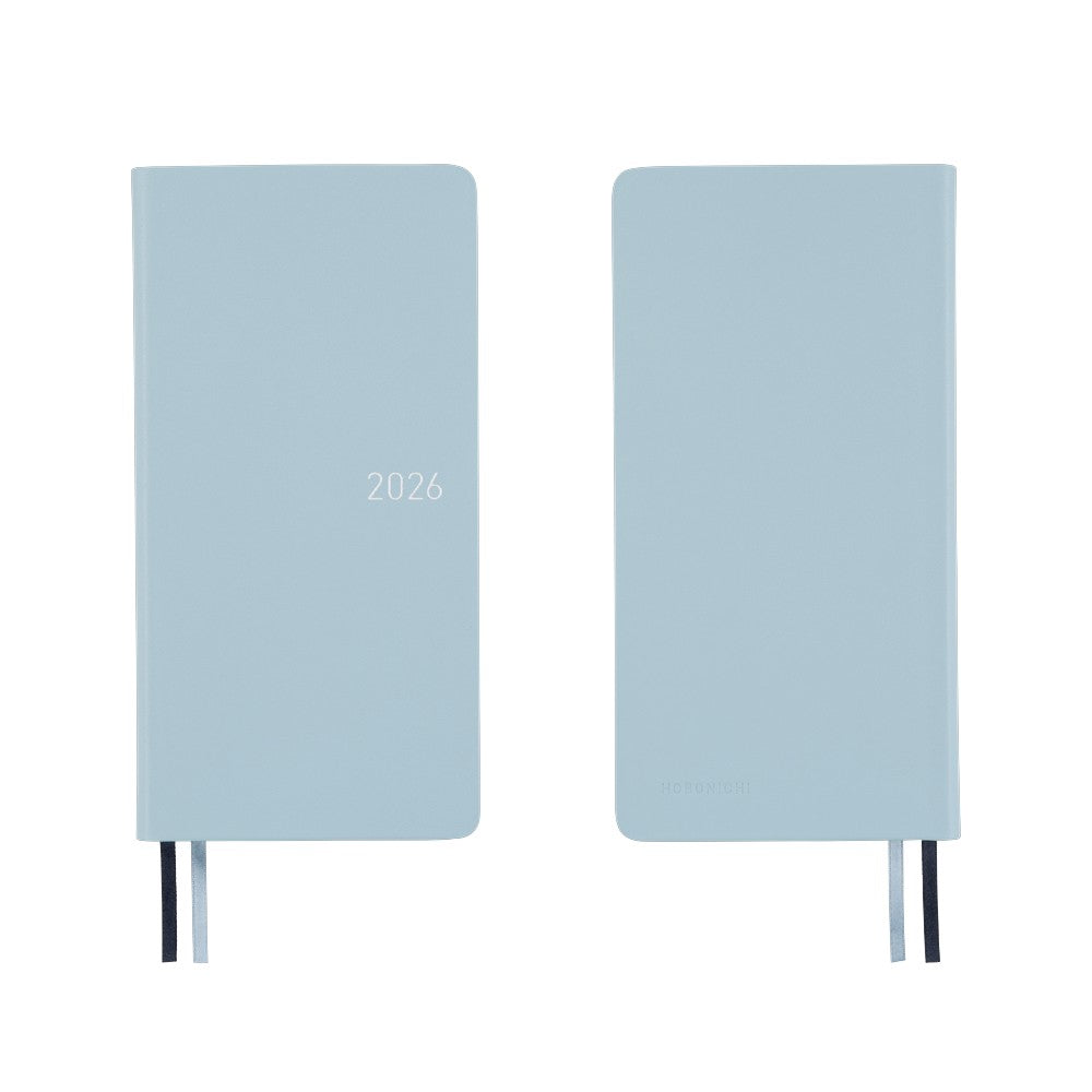 Hobonichi Techo 2026 Weeks ENG - Leather: Snow Blue