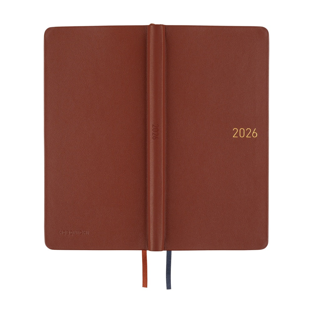 Hobonichi Techo 2026 Weeks ENG - Leather: Wine Brown