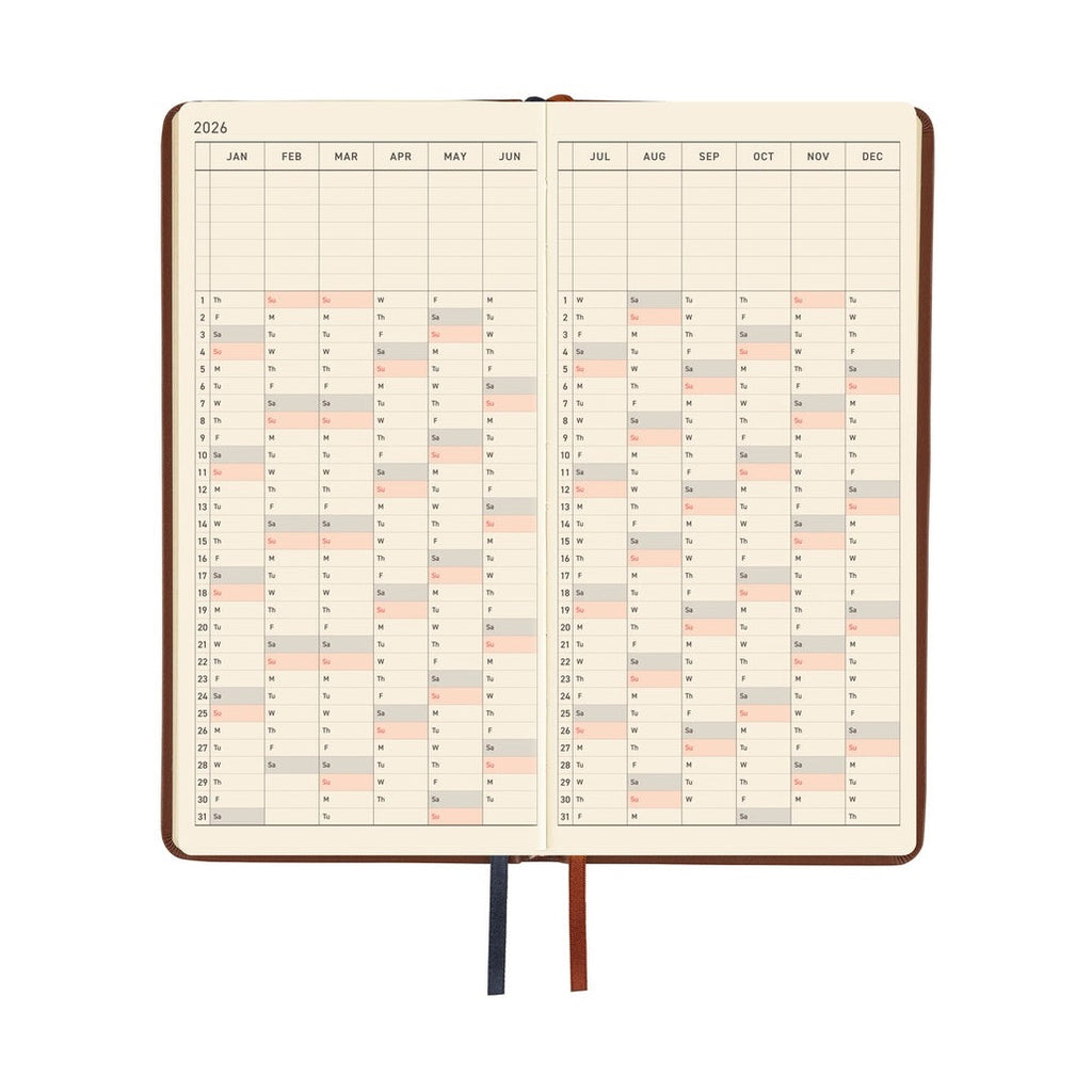 Hobonichi Techo 2026 Weeks ENG - Leather: Wine Brown
