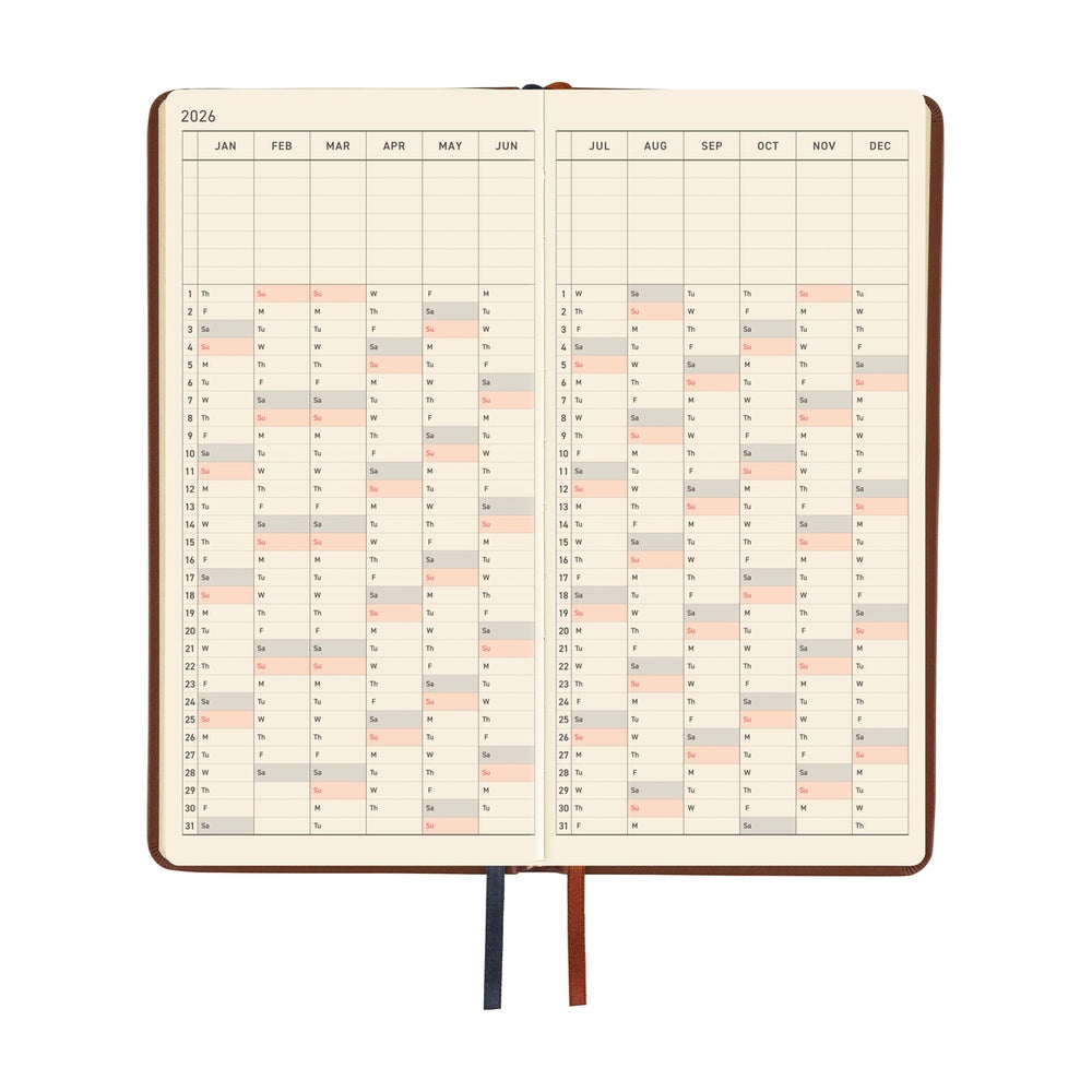 Hobonichi Techo 2026 Weeks ENG - Leather: Wine Brown