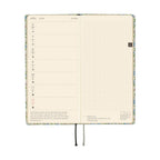 Open Hobonichi Techo 2026 Liberty Sasha Kiora diary showing dotted lines and holiday icons
