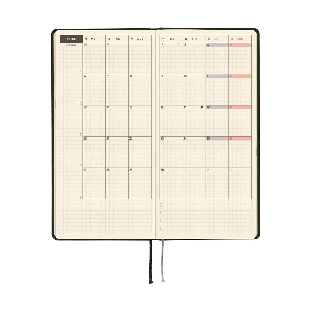 Hobonichi Techo 2026 Weeks ENG - Paper Series: Black Gingham