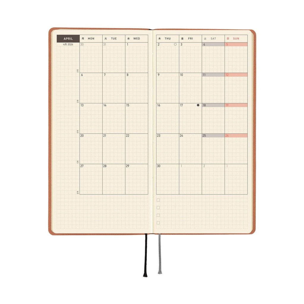 Hobonichi Techo 2026 Weeks ENG - Smooth: Milk Cocoa