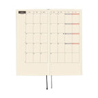 Hobonichi Techo 2026 two-page weekly calendar spread color-coded weekends