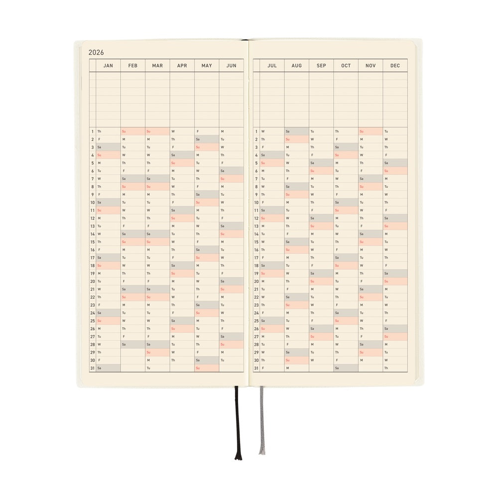 Hobonichi Techo 2026 Weeks ENG - White Line: Ivory
