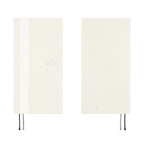 Hobonichi Techo 2026 Weeks ivory diary front and back cover view with ribbons