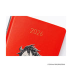 Hobonichi Techo 2026 red textured hardcover close-up gold foil