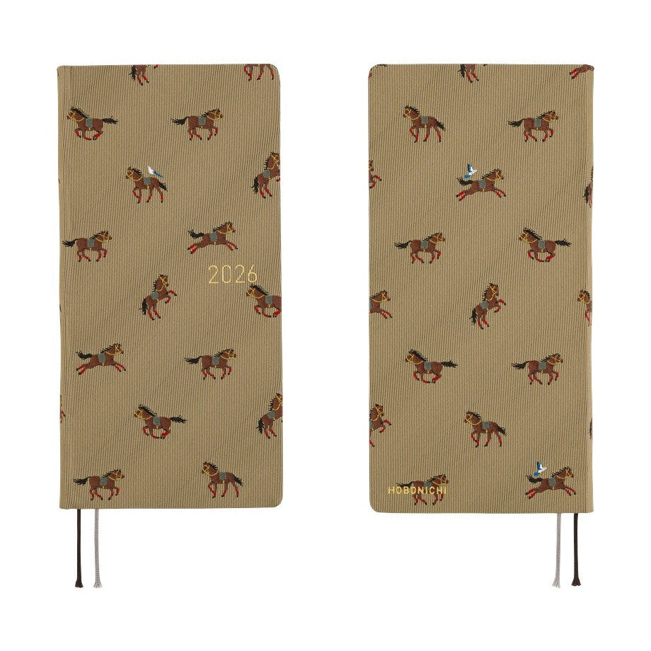 Hobonichi Techo 2026 Weeks MEGA ENG - Bow & Tie: Galloping Horses