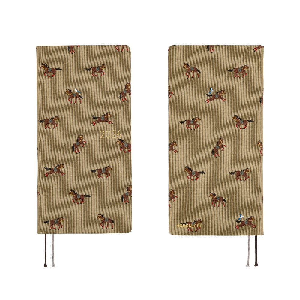 Hobonichi Techo 2026 Weeks MEGA ENG - Bow & Tie: Galloping Horses