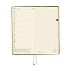 Hobonichi Techo 2026 weekly planner page layout with English days and cream paper interior