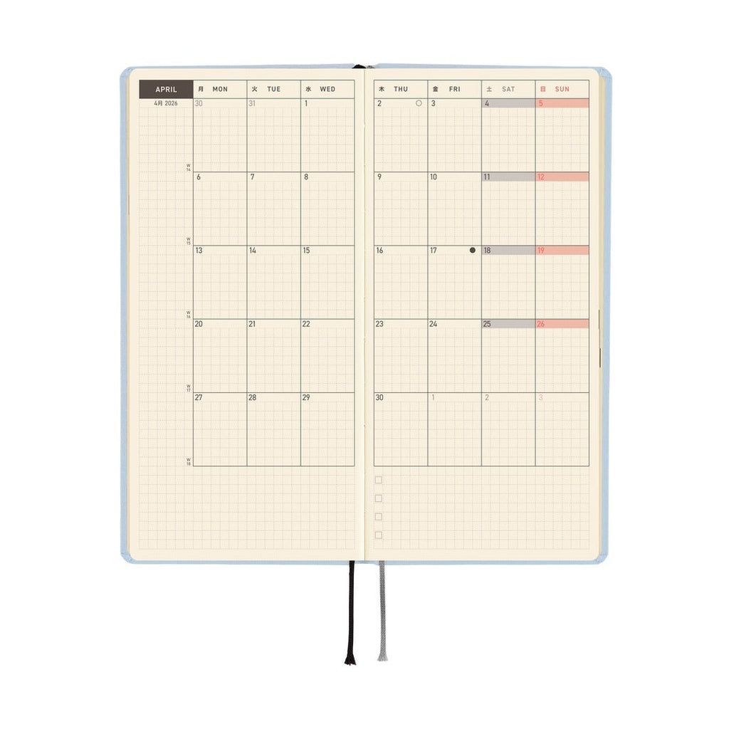 Hobonichi Techo 2026 Weeks MEGA ENG - Colors: Sky Mist