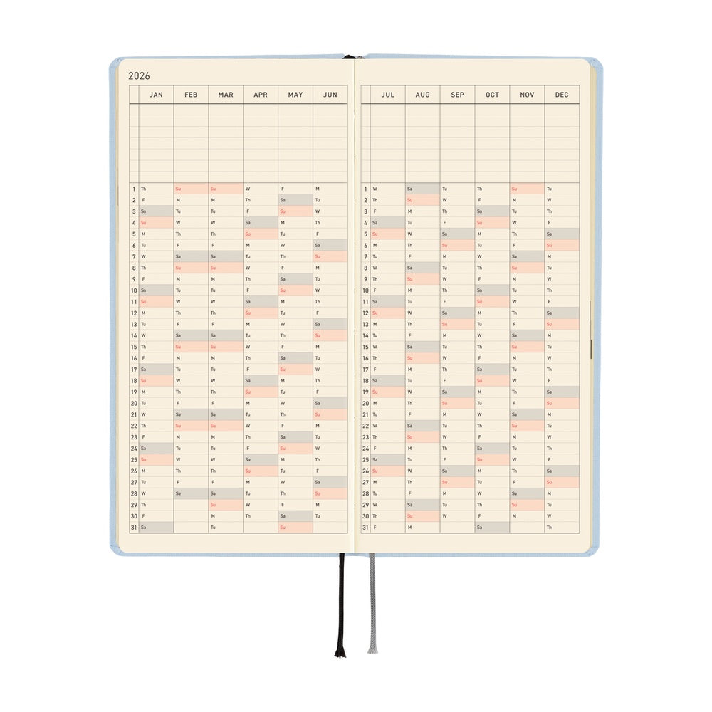 Hobonichi Techo 2026 Weeks MEGA ENG - Colors: Sky Mist