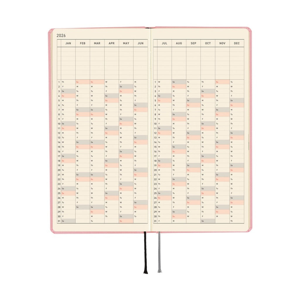 Hobonichi Techo 2026 Weeks MEGA ENG - Colors: Strawberry Milk