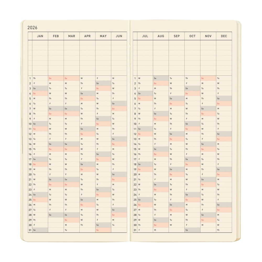 Hobonichi Techo 2026 Weeks MEGA ENG - Sneaker: Indigo Black