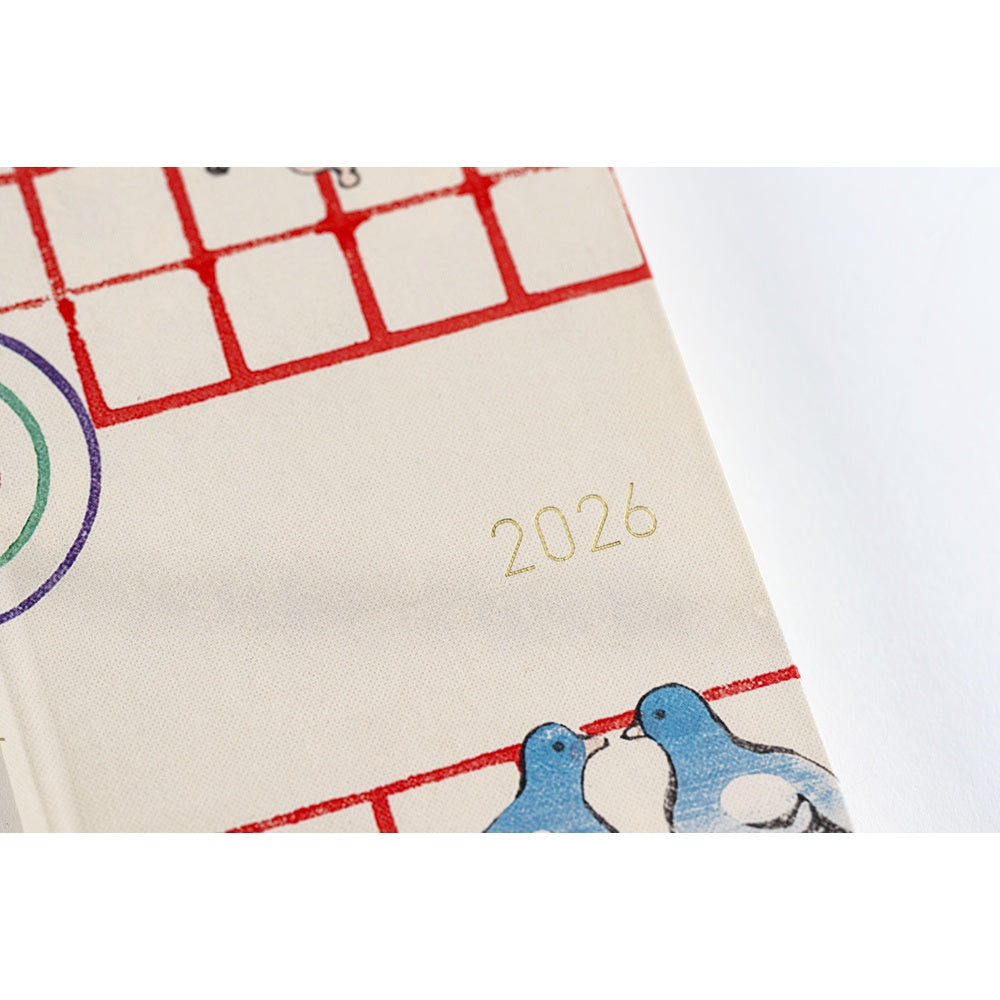 Hobonichi Techo 2026 Weeks - Unsodo: Bijutsukai Blue Pigeons Japanese/Tall & Slim/Apr Start