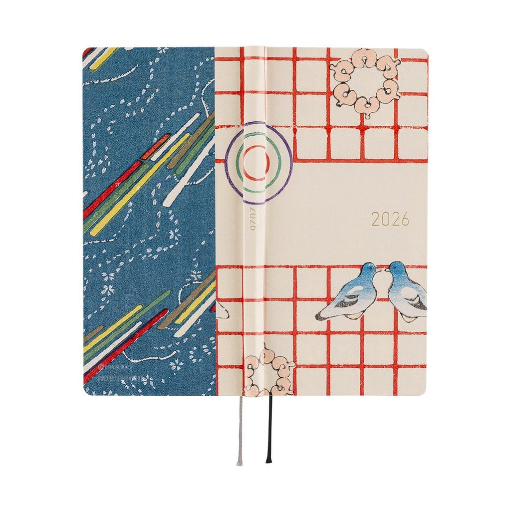 Hobonichi Techo 2026 Weeks - Unsodo: Bijutsukai Blue Pigeons Japanese/Tall & Slim/Apr Start