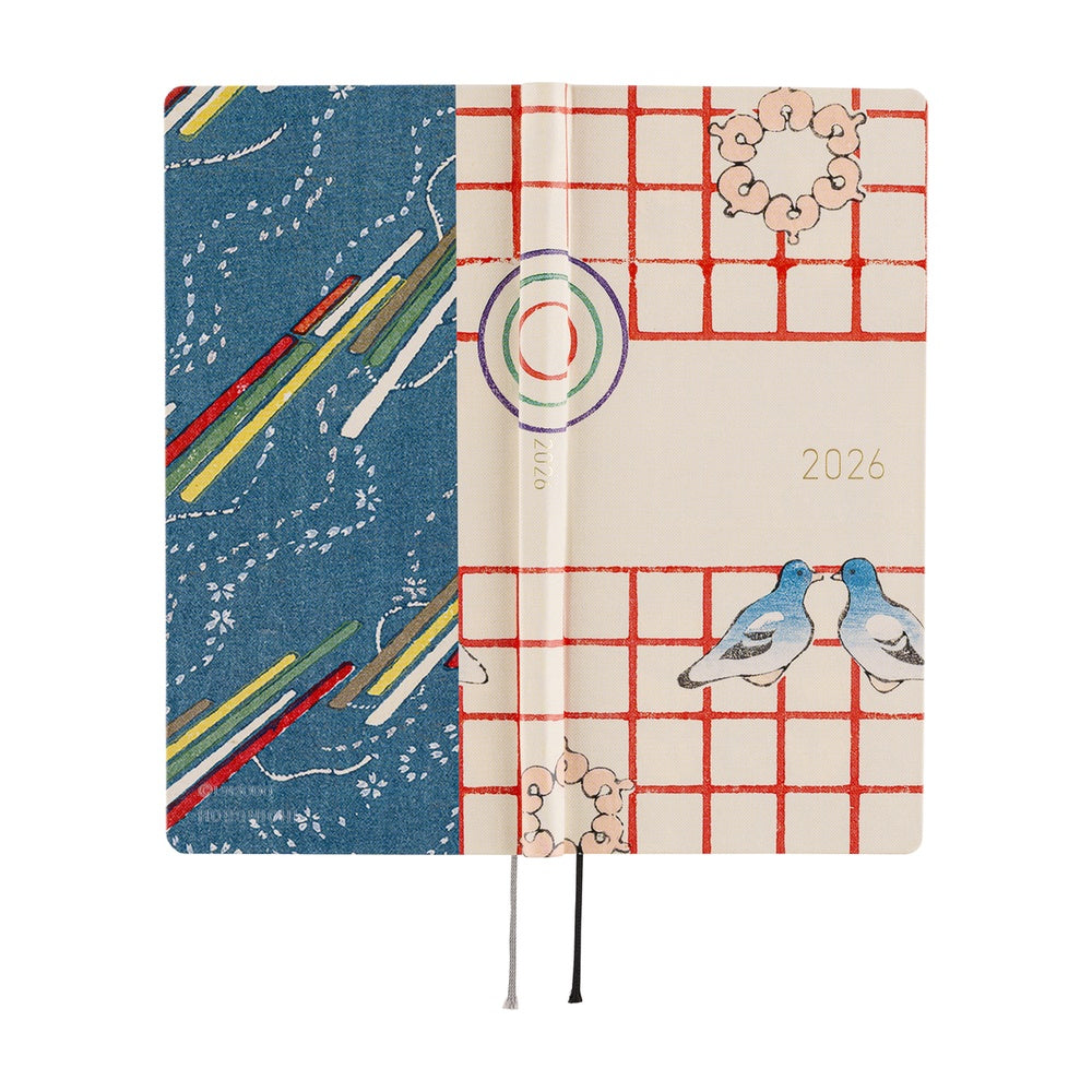 Hobonichi Techo 2026 Weeks - Unsodo: Bijutsukai Blue Pigeons Japanese/Tall & Slim/Apr Start
