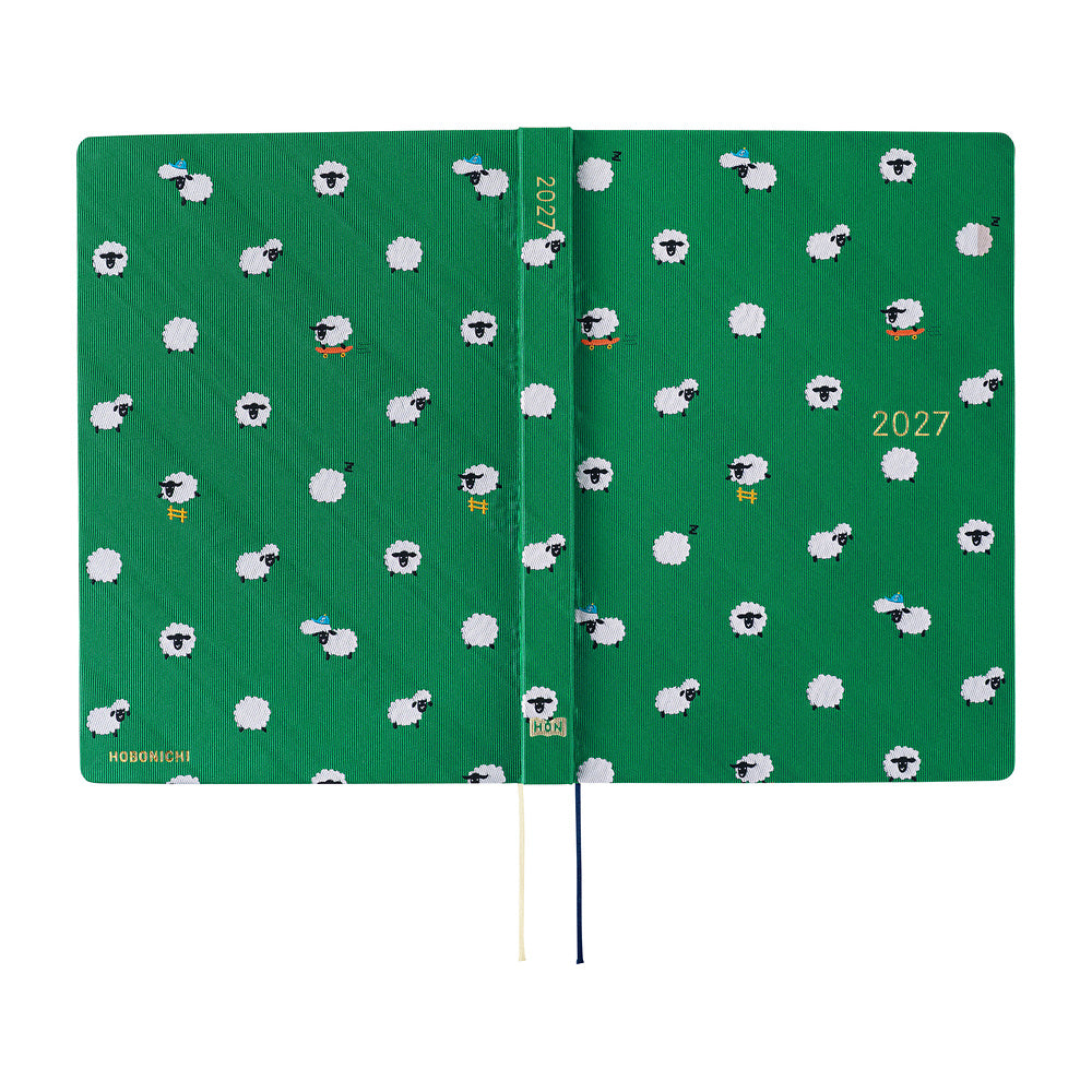 Hobonichi Techo 2027 A5 HON ENG - Bow & Tie: Sheep Sheep Sheep