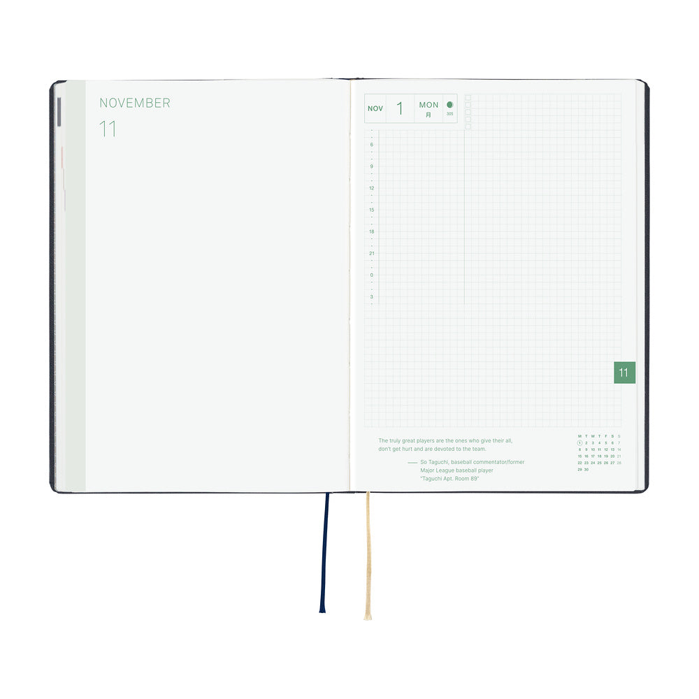 Hobonichi Techo 2027 A5 HON ENG - Slash (Navy)