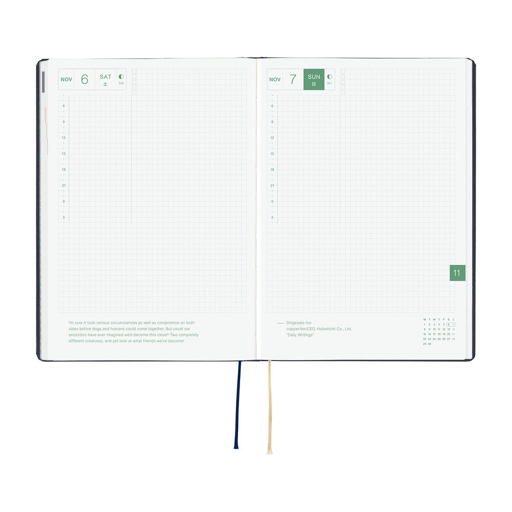 Hobonichi Techo 2027 A5 HON ENG - Slash (Navy)