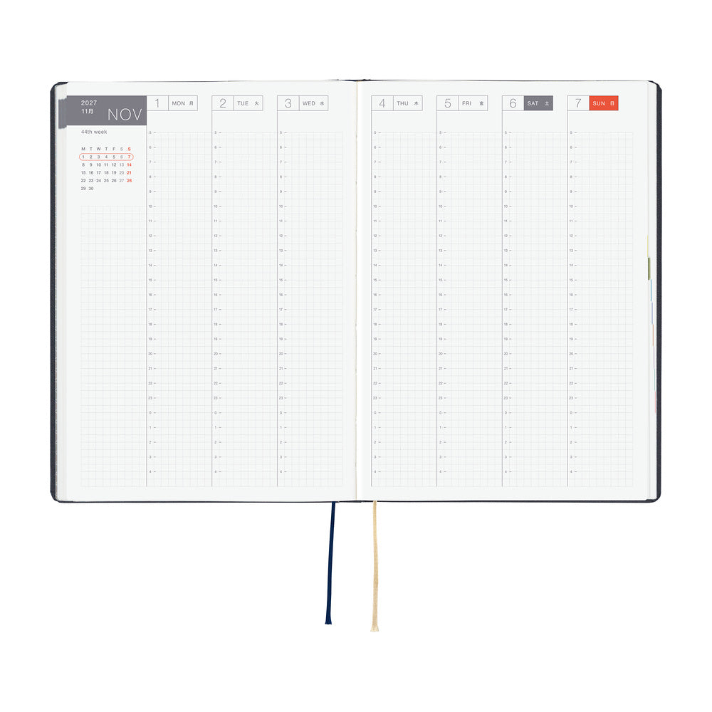 Hobonichi Techo 2027 A5 HON ENG - Slash (Navy)
