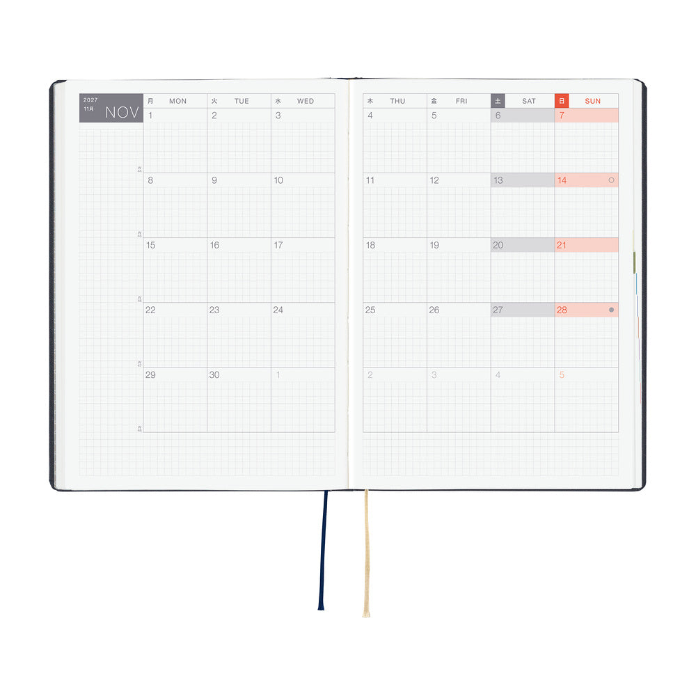 Hobonichi Techo 2027 A5 HON ENG - Slash (Navy)
