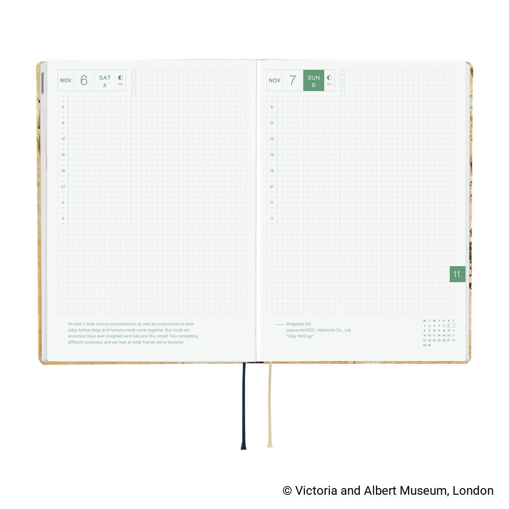 Hobonichi Techo 2027 A5 HON ENG - V&A Series: Vine