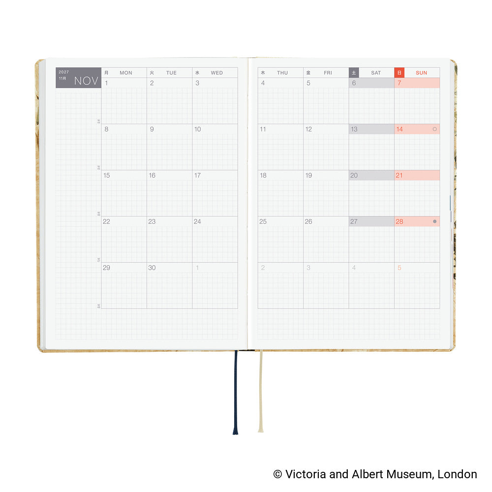 Hobonichi Techo 2027 A5 HON ENG - V&A Series: Vine