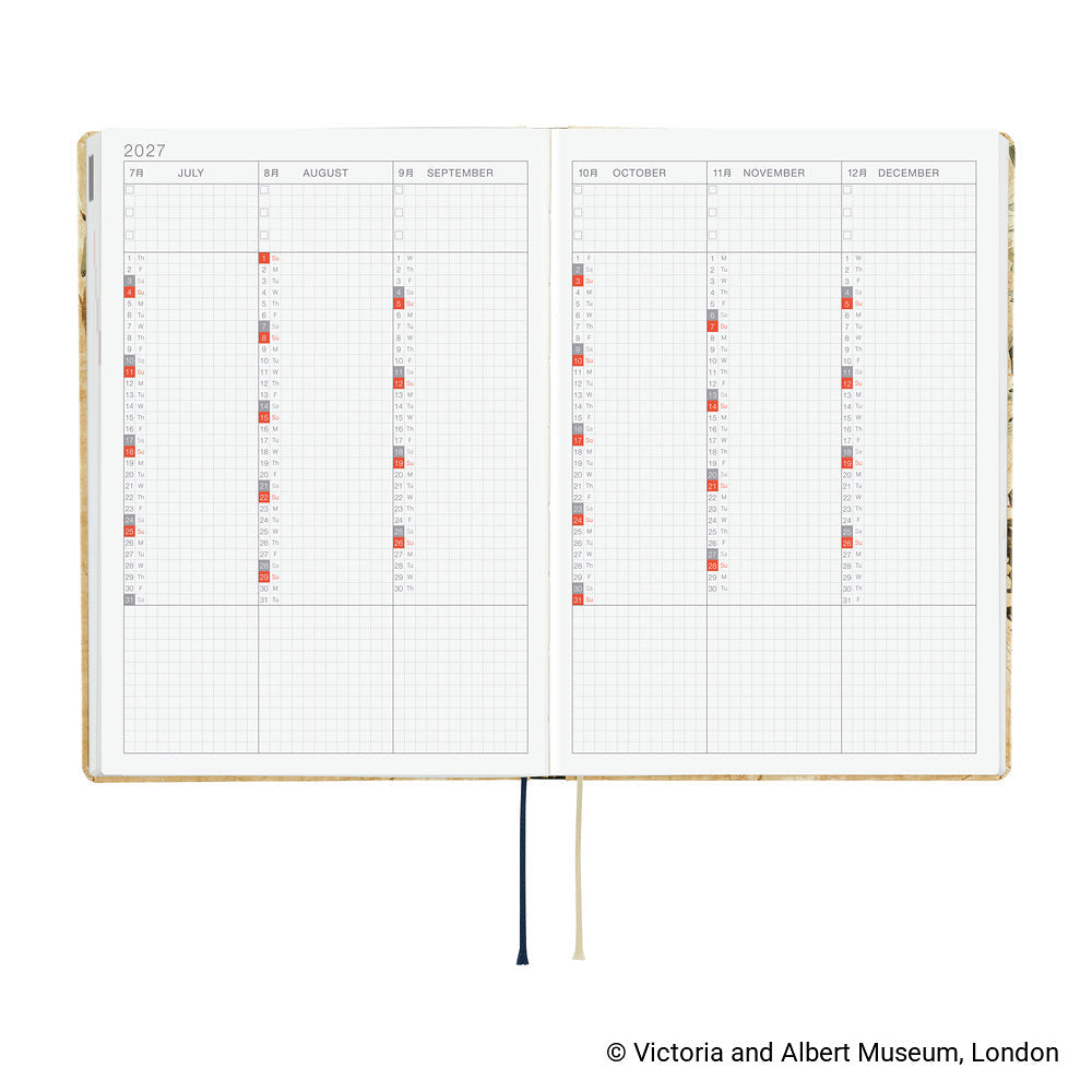 Hobonichi Techo 2027 A5 HON ENG - V&A Series: Vine
