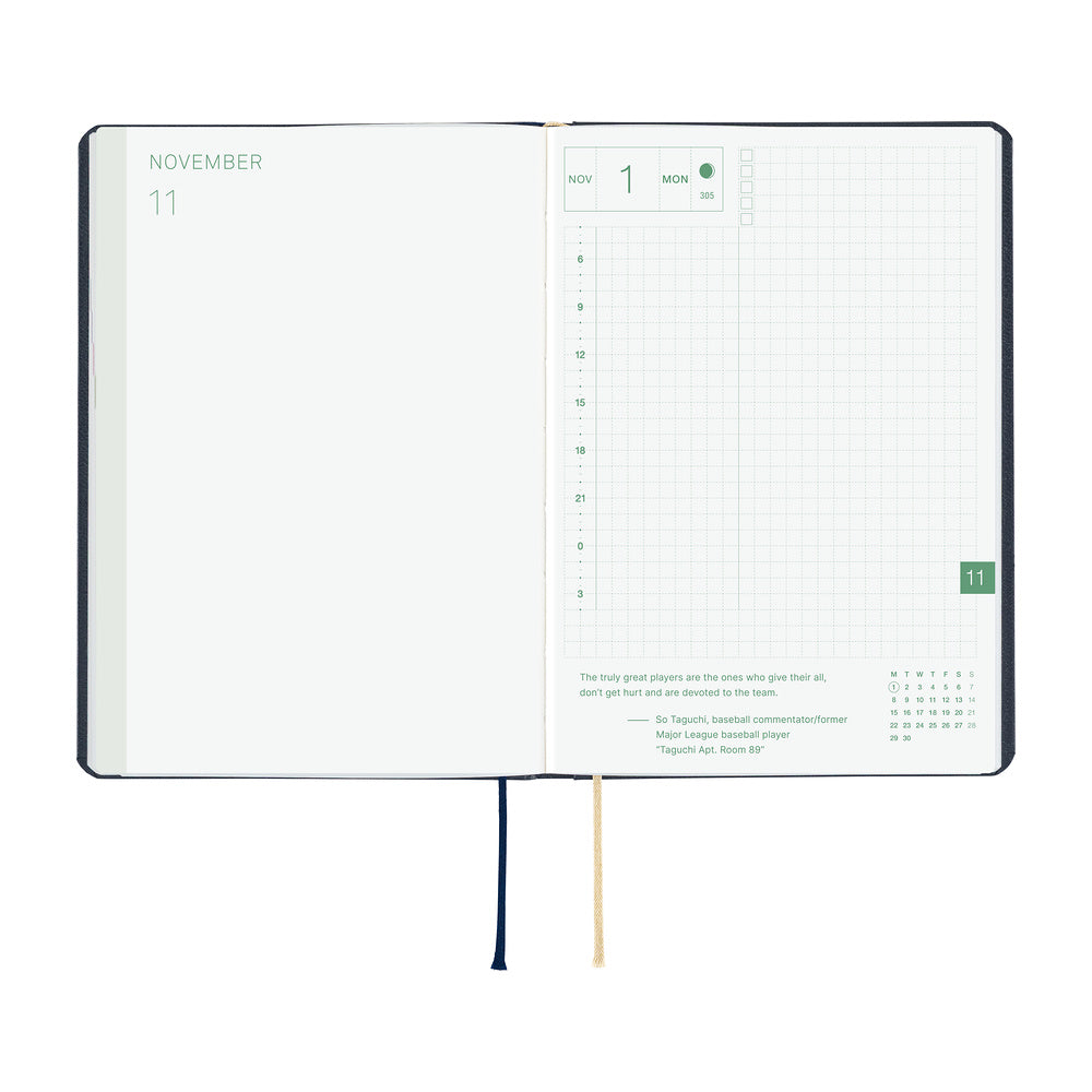 Hobonichi Techo 2027 A6 HON ENG - Slash (Navy)