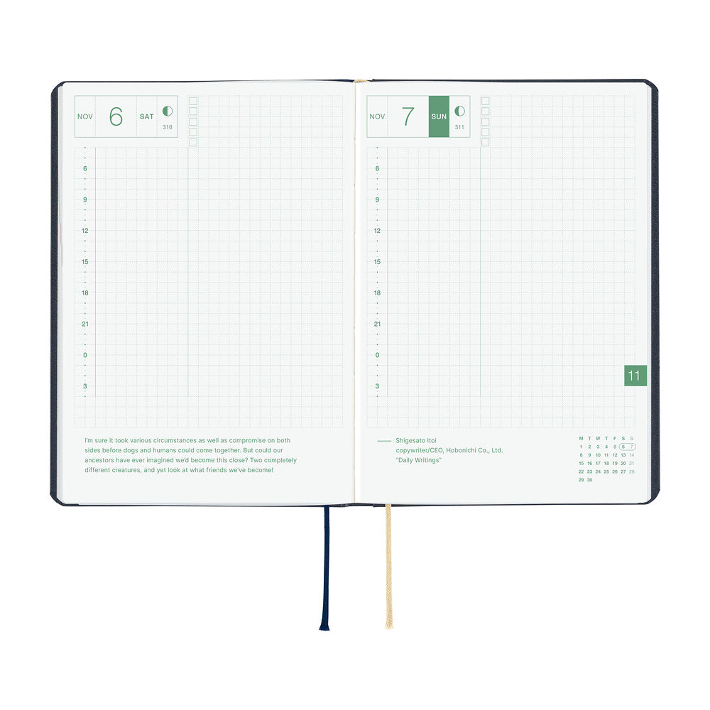Hobonichi Techo 2027 A6 HON ENG - Slash (Navy)