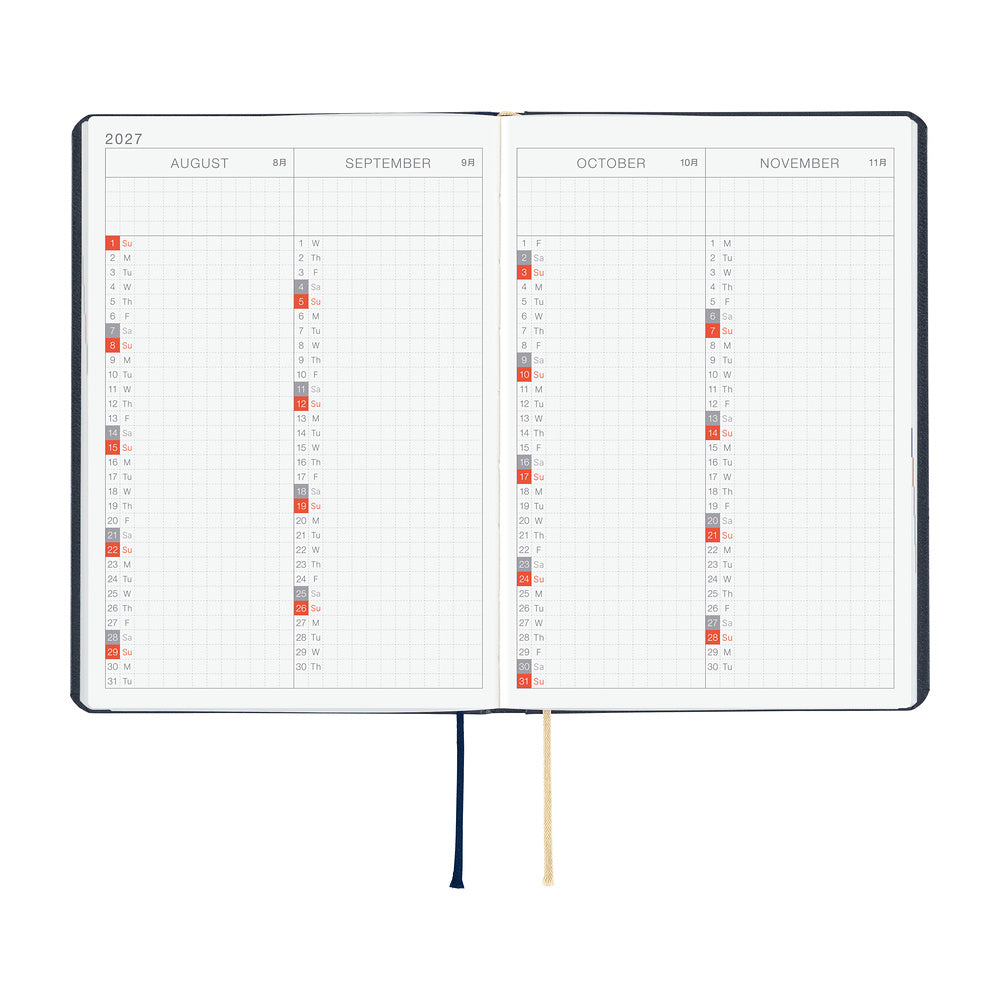 Hobonichi Techo 2027 A6 HON ENG - Slash (Navy)