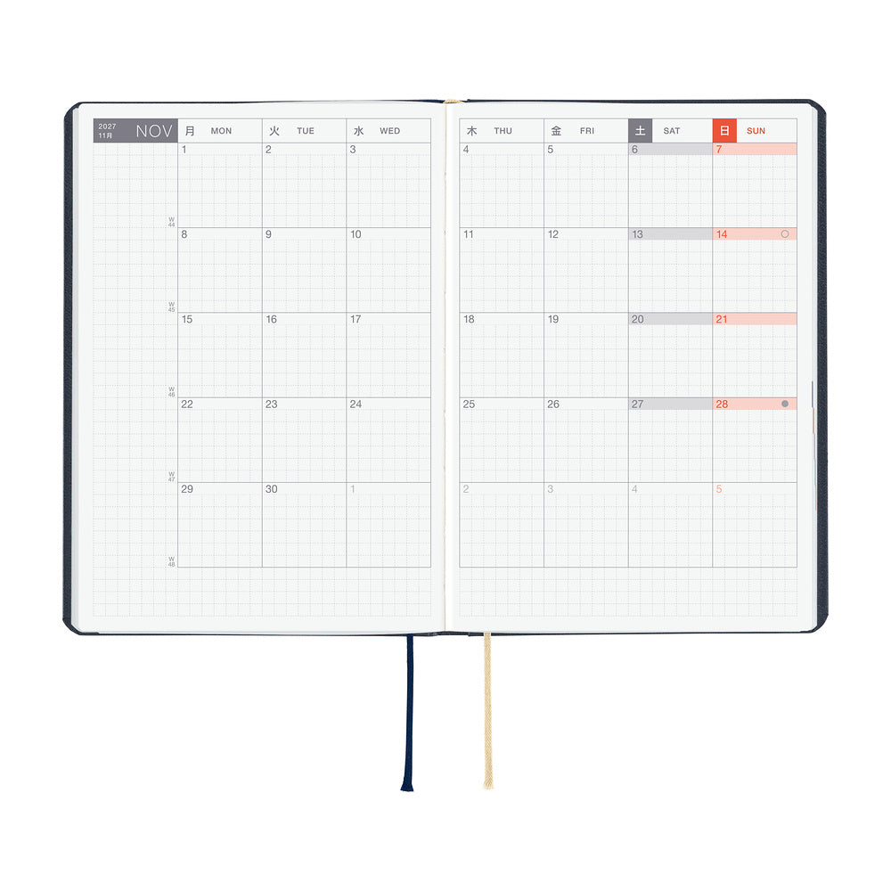 Hobonichi Techo 2027 A6 HON ENG - Slash (Navy)