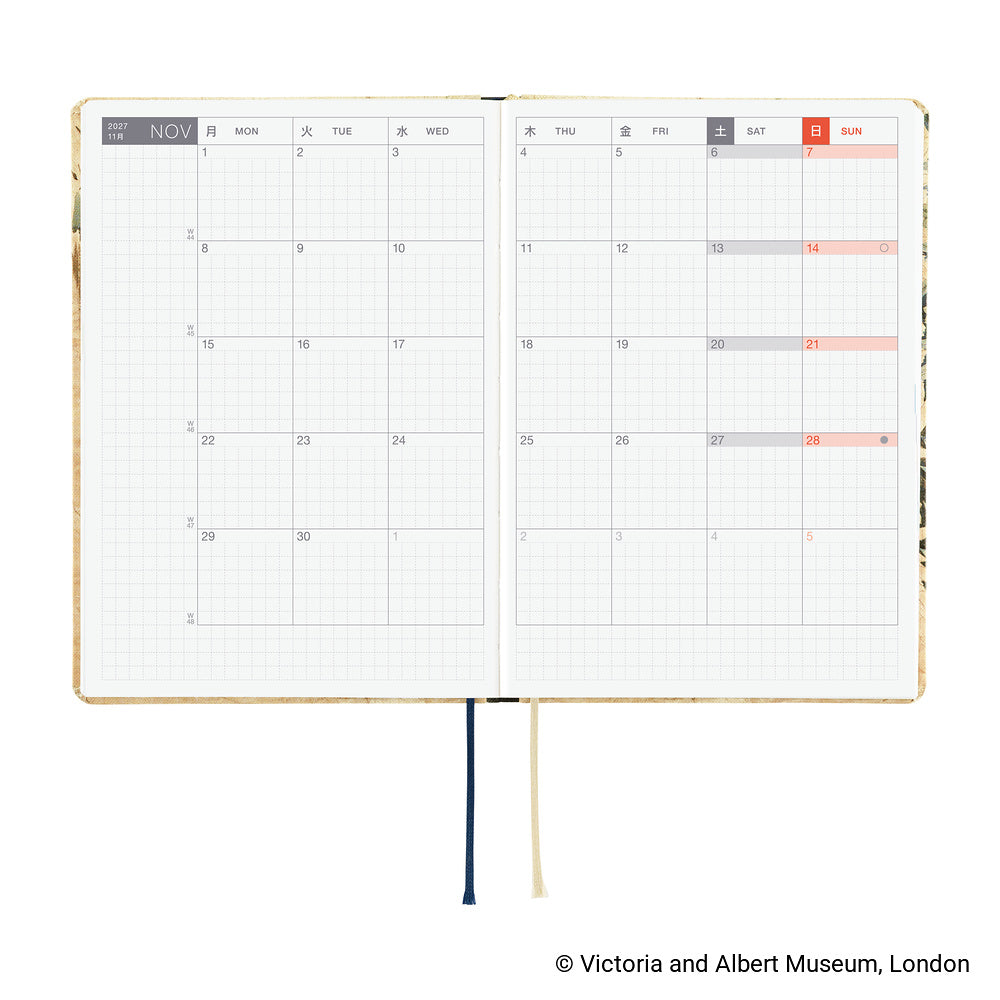 Hobonichi Techo 2027 A6 HON ENG - V&A Series: Vine