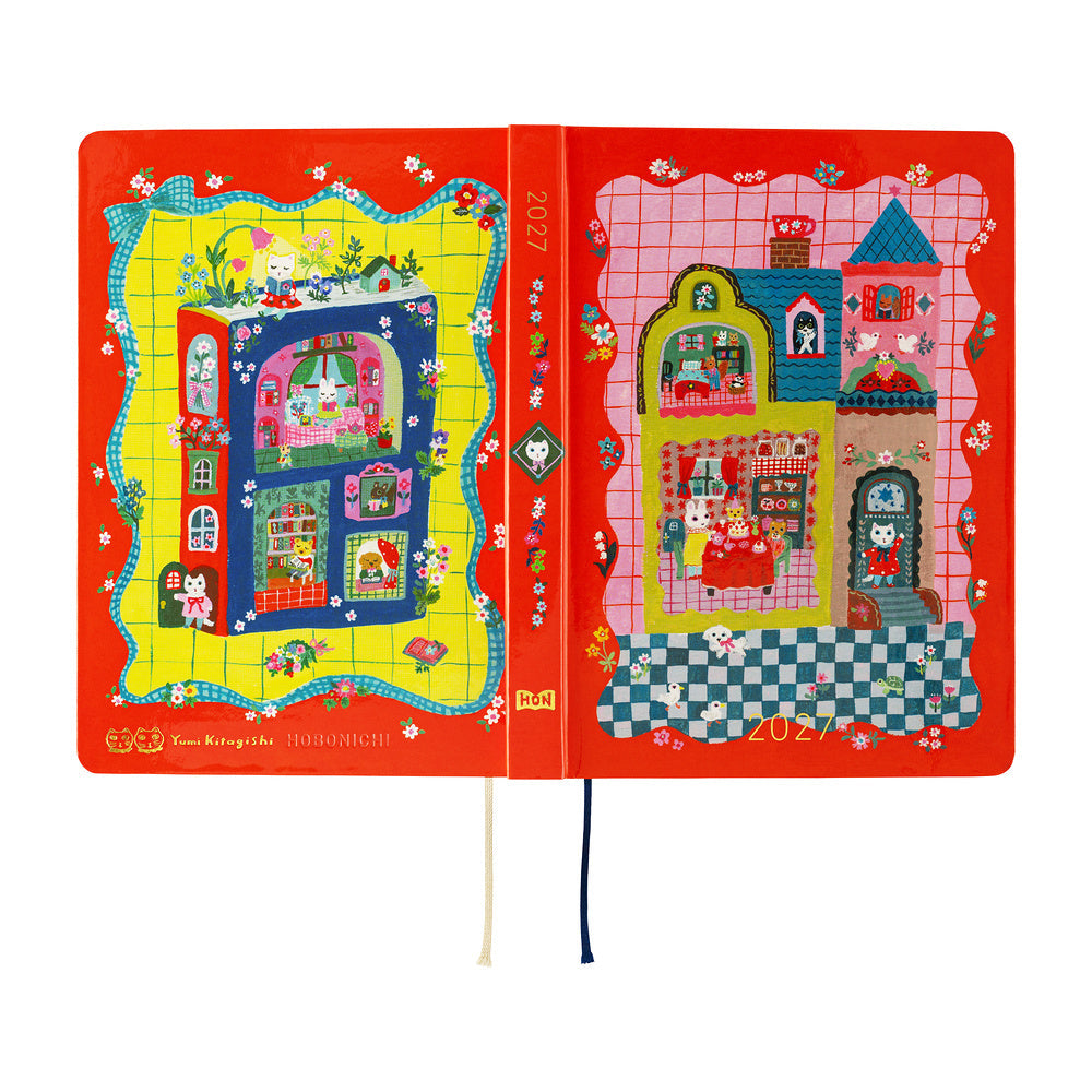 Hobonichi Techo 2027 A6 HON ENG - Yumi Kitagishi: White Cat and Rabbit’s Tea Room