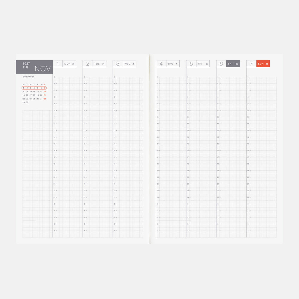Hobonichi Techo 2027 English Cousin Book [A5 size/Daily/Jan start/Mon start]