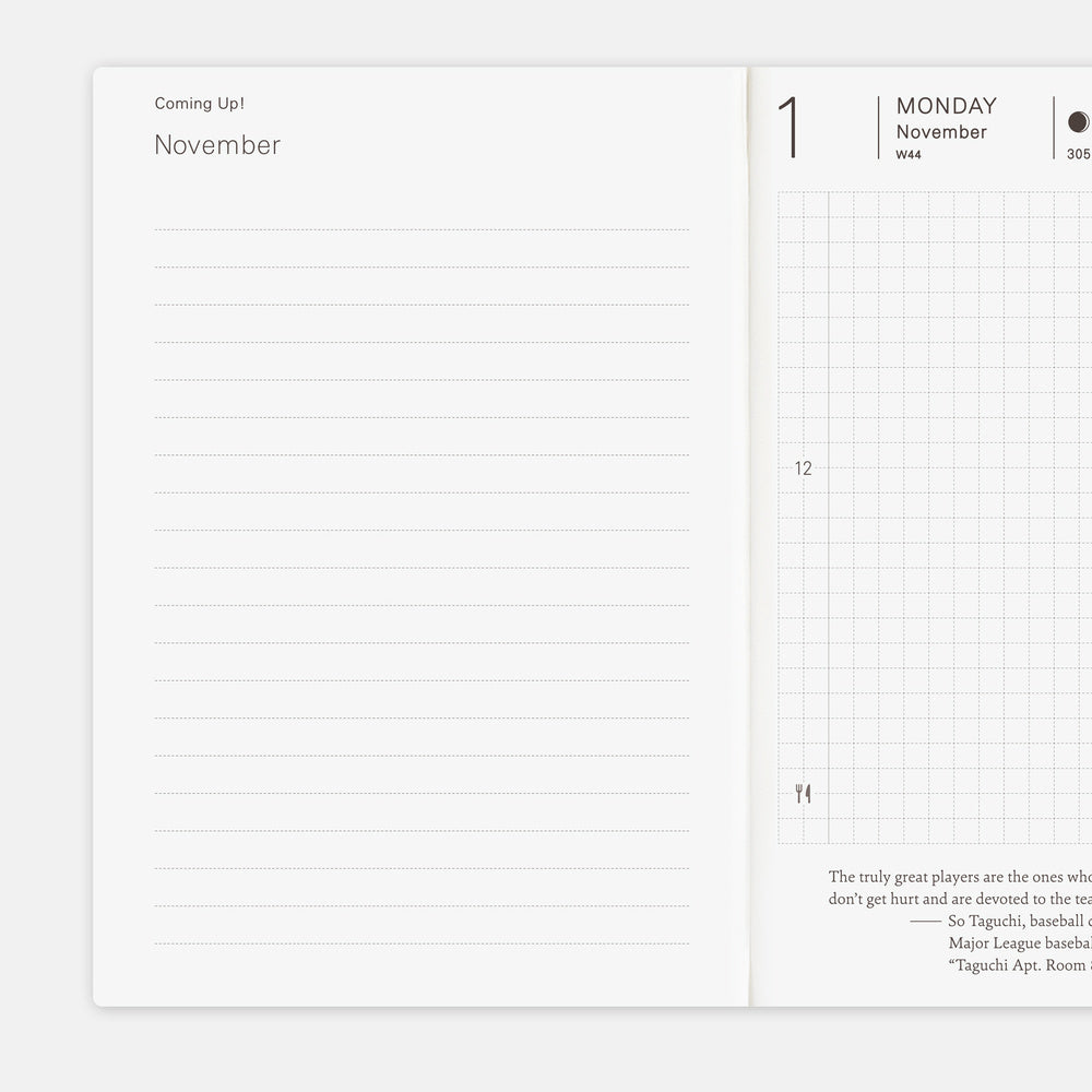 Hobonichi Techo 2027 English Planner Book [A6 size/Daily/Jan start/Mon start]