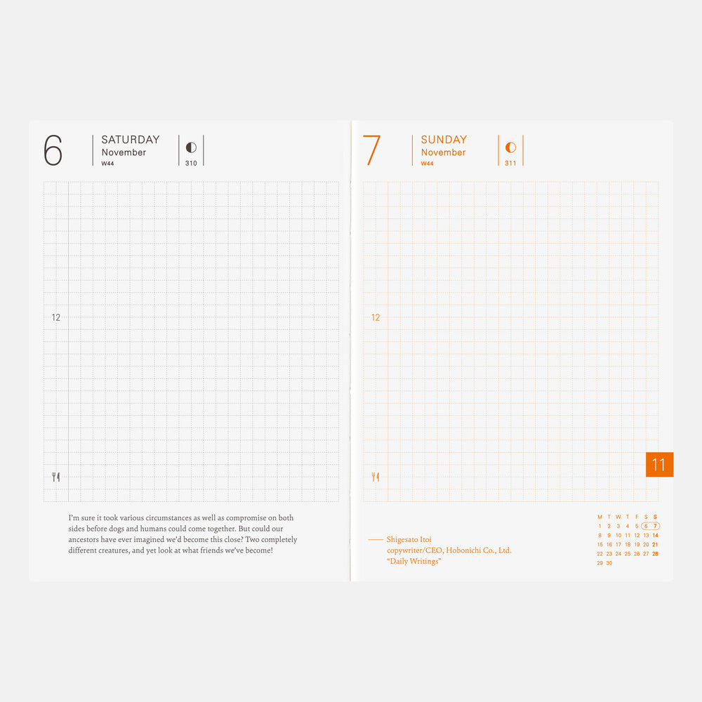 Hobonichi Techo 2027 English Planner Book [A6 size/Daily/Jan start/Mon start]