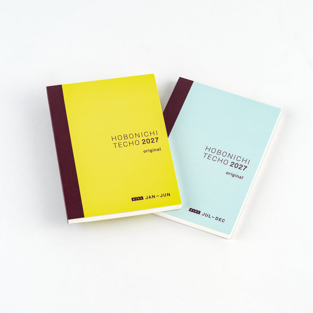 Hobonichi Techo 2027 Japanese Original Avec Books [A6 size/Daily 6-month x 2 book set/Jan start/Mon start]