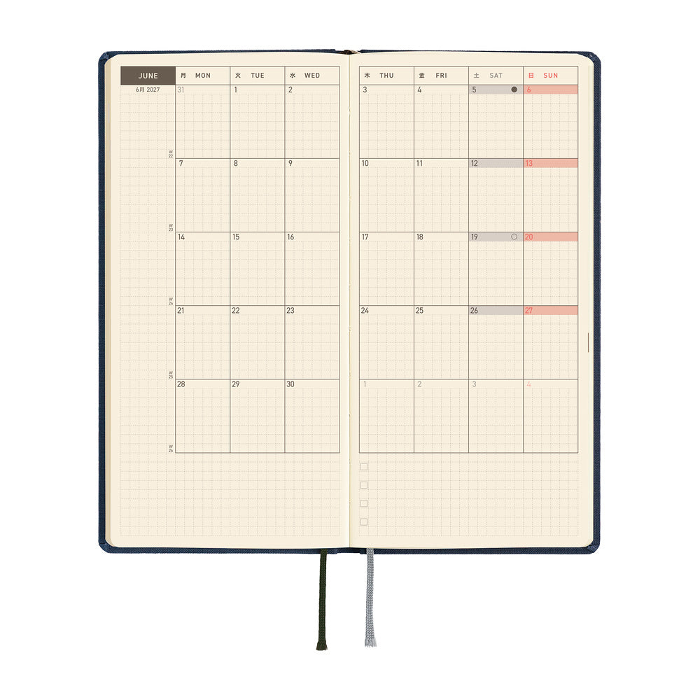 Hobonichi Techo 2027 Weeks ENG - Colours: Midnight Blue