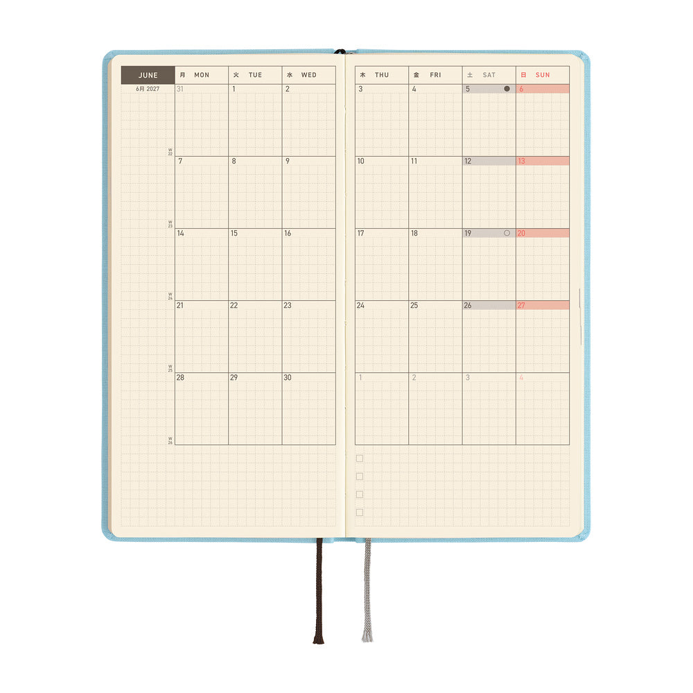 Hobonichi Techo 2027 Weeks ENG - Colours: Sea Glass