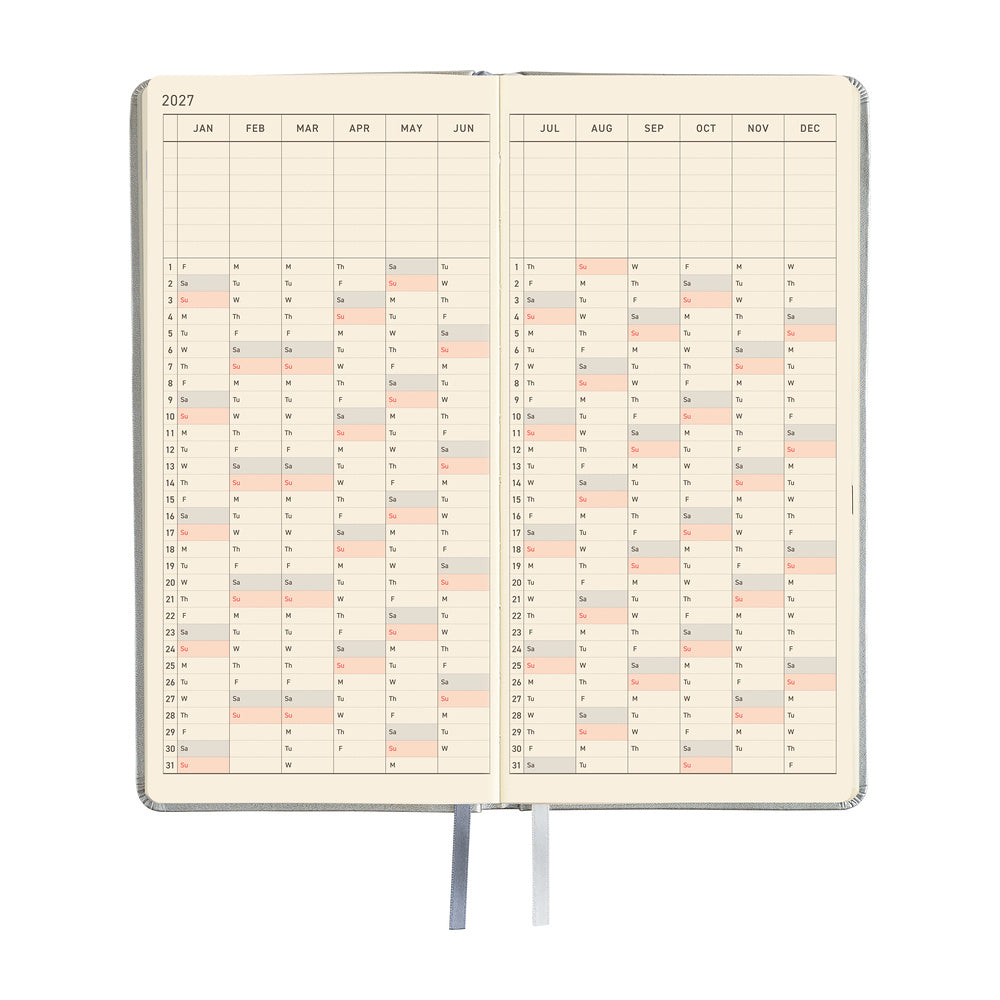Hobonichi Techo 2027 Weeks ENG - Leather: Noble Silver
