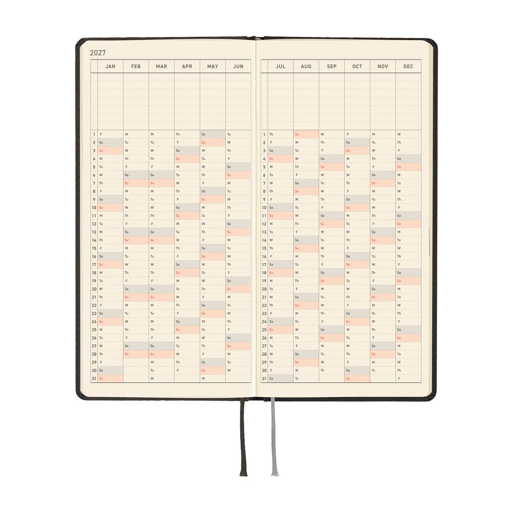 Hobonichi Techo 2027 Weeks ENG - Paper Series: Black Argyle