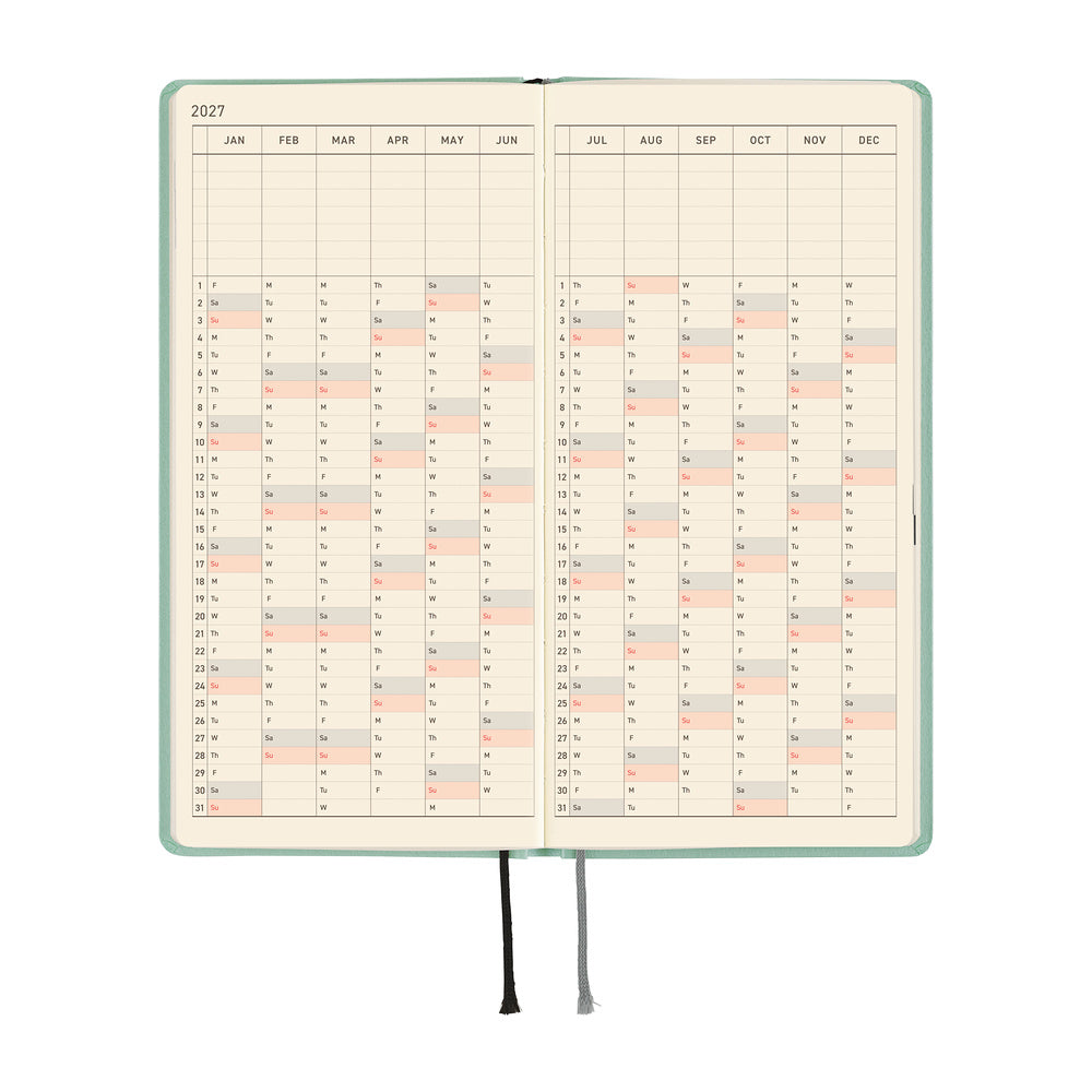Hobonichi Techo 2027 Weeks ENG - Paper Series: Frosty Jade