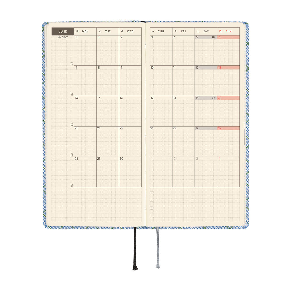 Hobonichi Techo 2027 Weeks ENG - Shirt Fabric: Graph Plaid
