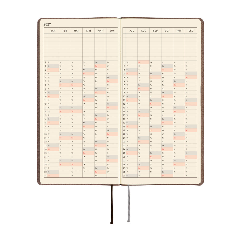 Hobonichi Techo 2027 Weeks ENG - Smooth: Café au Lait