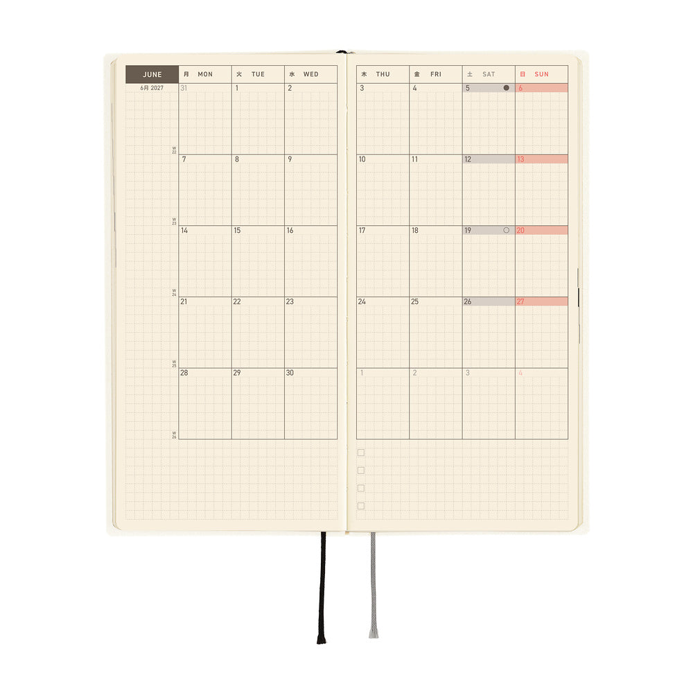 Hobonichi Techo 2027 Weeks ENG - White Line: Ivory